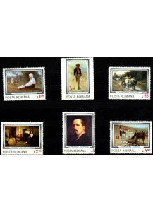 ROMANIA 1977 francobolli serie completa nuova Yvert e Tellier 3014/9 pittore N. Grigorescu